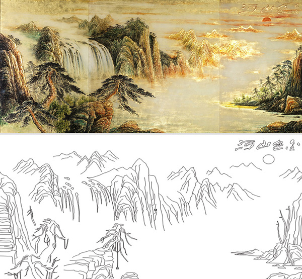 ɽ�ӱ�ɫ����ǽ