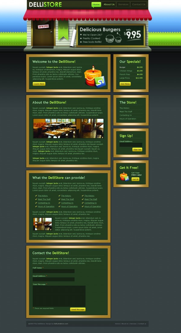 绿色系网站界面