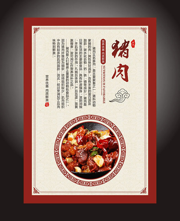 中国风猪肉海报