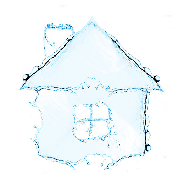 水组成的房子图案