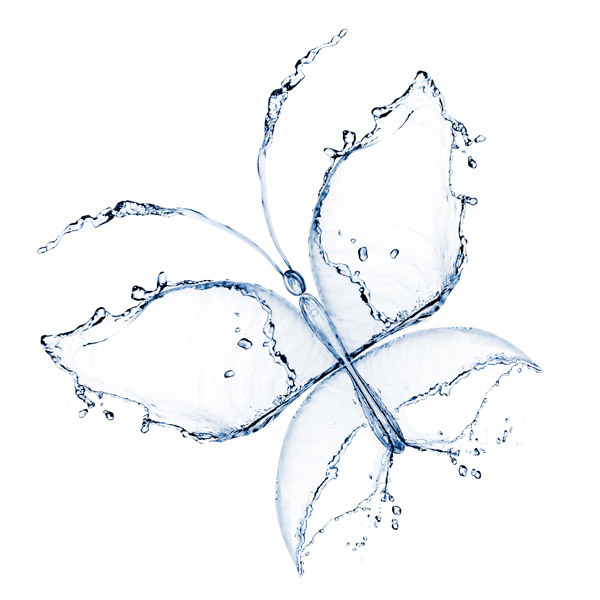 水组成的蝴蝶图形