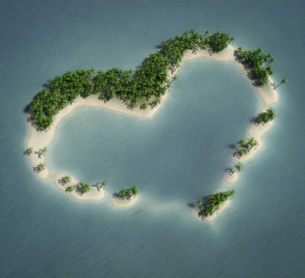 心形岛屿图片