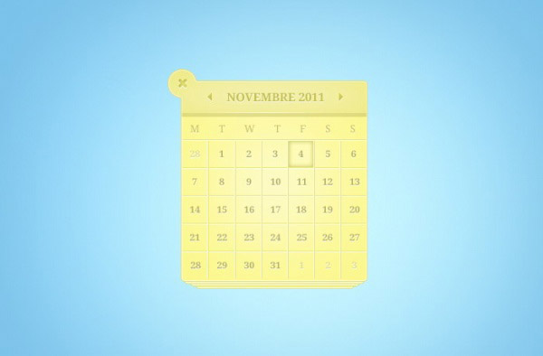 黄色精致日历