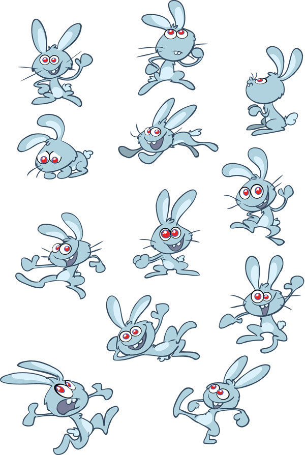 可爱卡通兔矢量