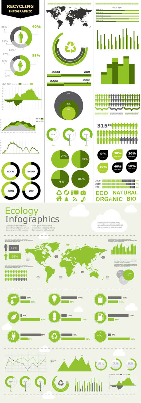 绿色信息图表