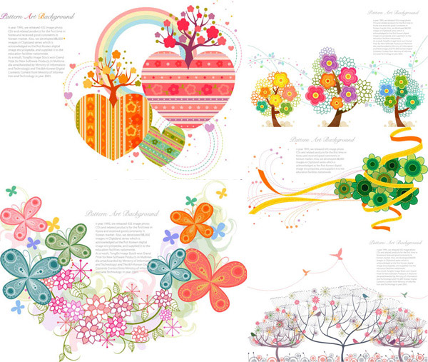 树木花朵装饰图案