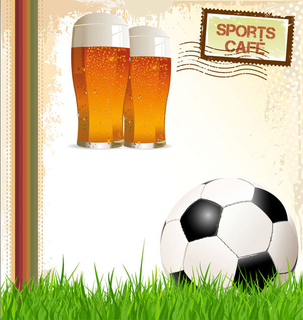 意啤酒与足球海报