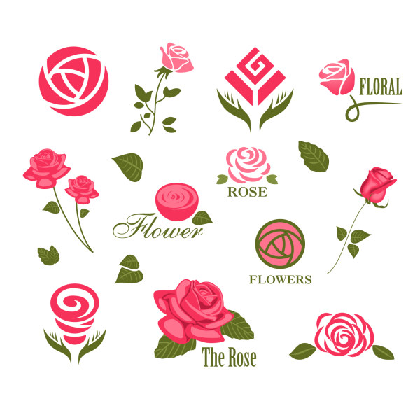 矢量logo图形所需点数:0点关键词:玫瑰标志,淡雅,精美,圆环,色,美,花