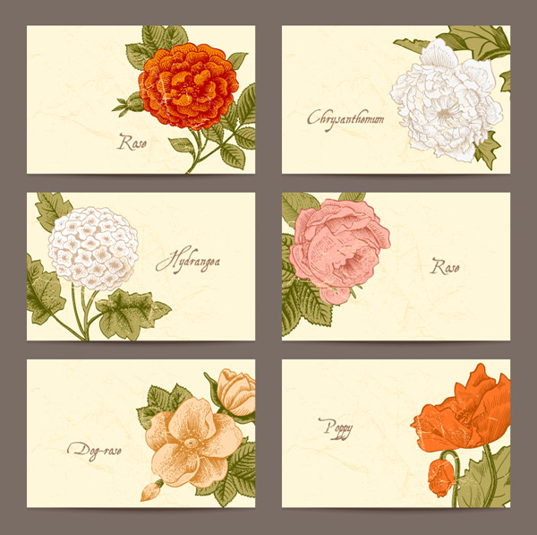 复古花卉卡片