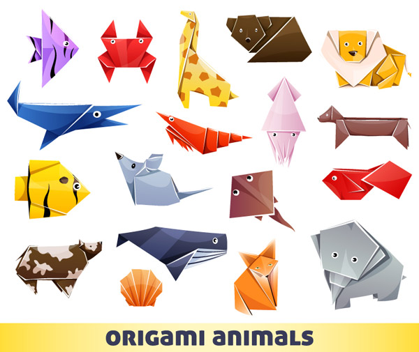彩色折纸动物
