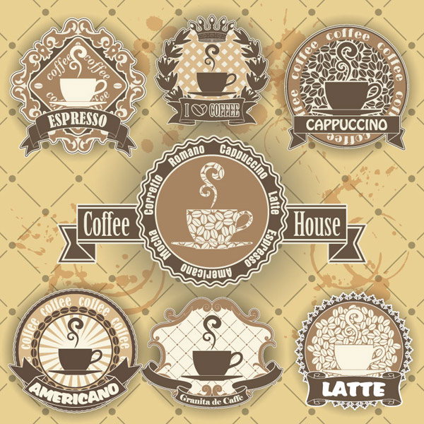 花纹咖啡屋标签