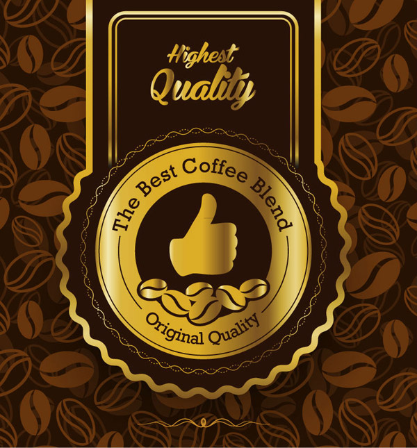 金色优质咖啡标签