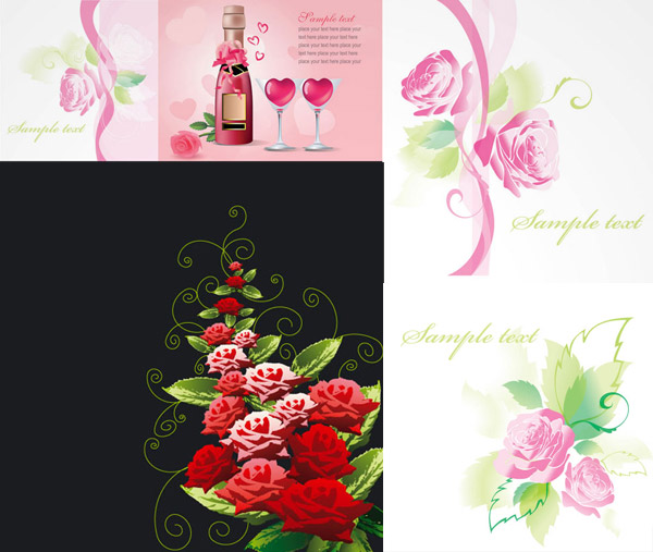 玫瑰花与酒瓶心形