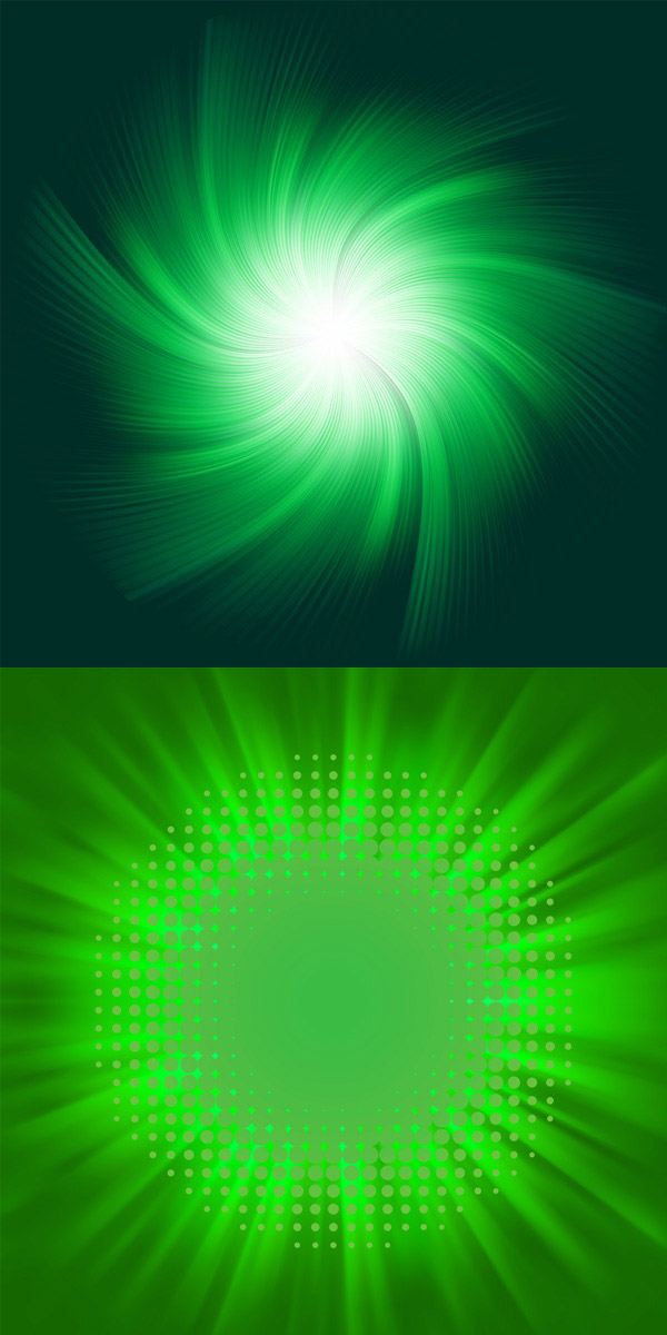 绿色放射光束背景