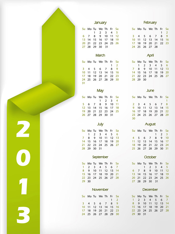 绿色2013日历