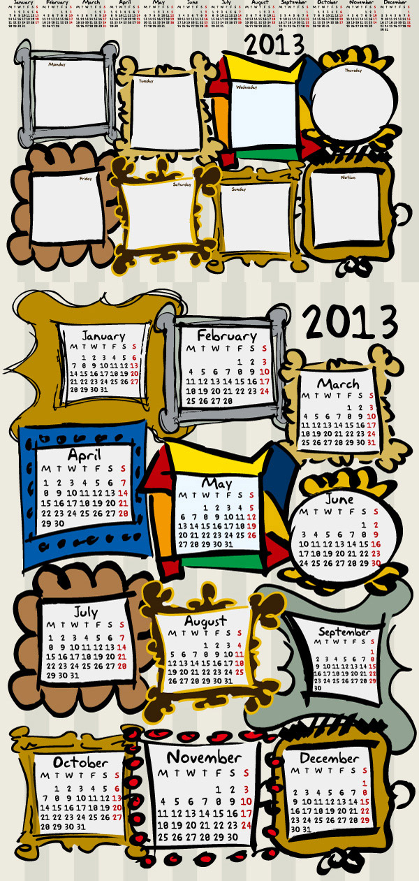 0   点 关键词: 2013卡通日历模板矢量素材,2013,日历,边框,创意,ai