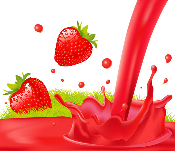 草莓与草莓汁