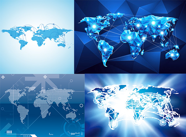 辐射全球,全球网络,信息网络,信息科技,网络科技,光芒,蓝色背景,底纹