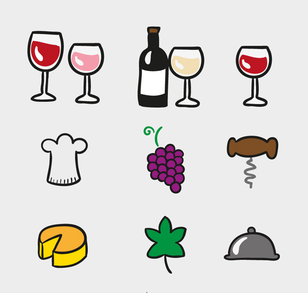 葡萄酒元素图标