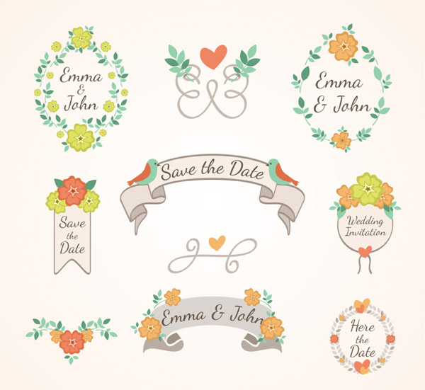 花卉婚礼标签