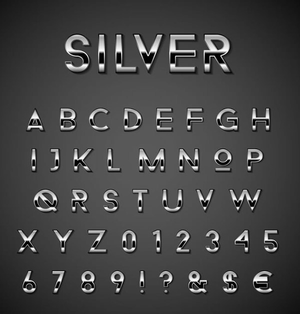 银色金属字母