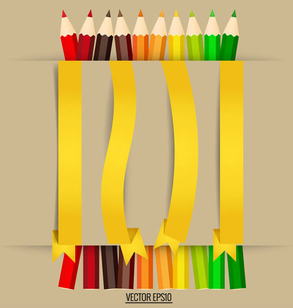 彩色铅笔和纸质丝