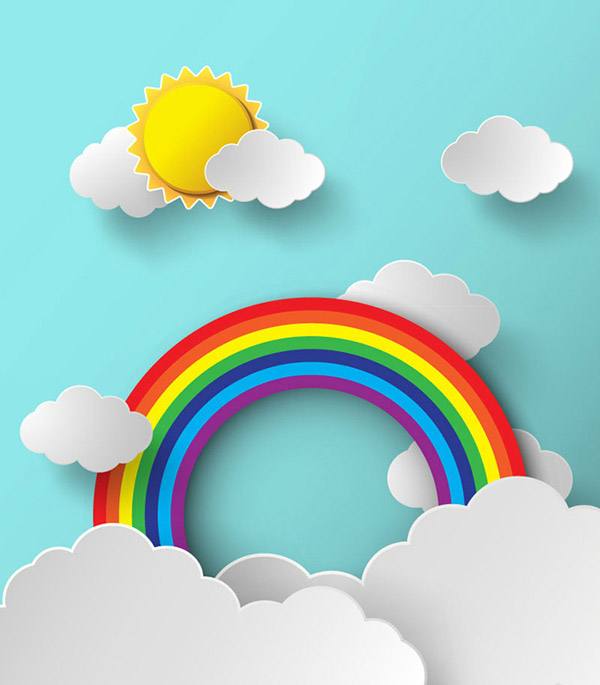 云朵与彩虹剪贴画