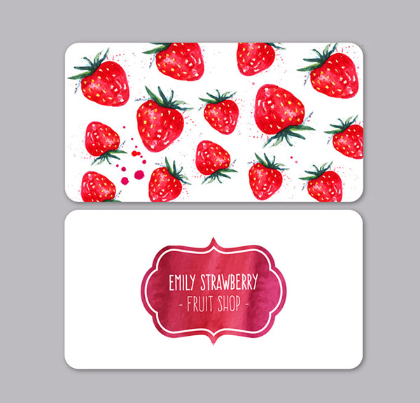 草莓水果店卡片