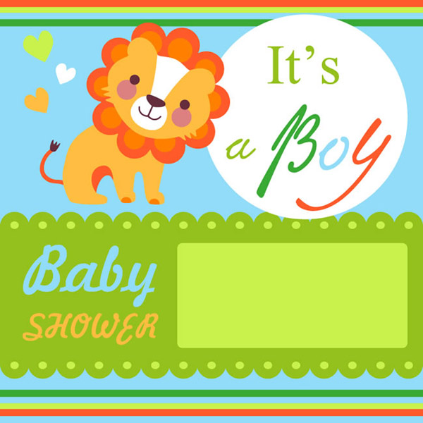 狮子迎婴卡片