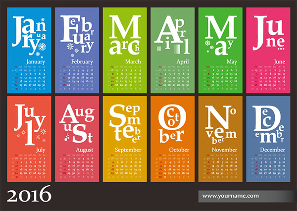 个性字母日历