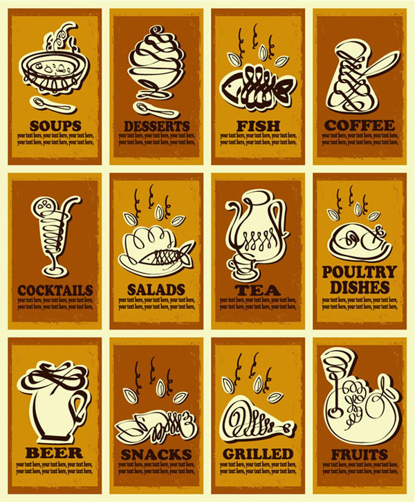 线条食物海报