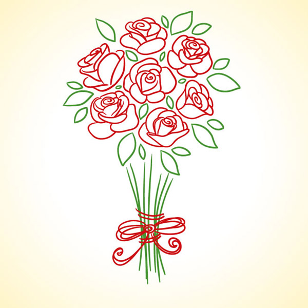 素材分类: 矢量花草树木所需点数: 0 点 关键词: 手绘红玫瑰花束矢量