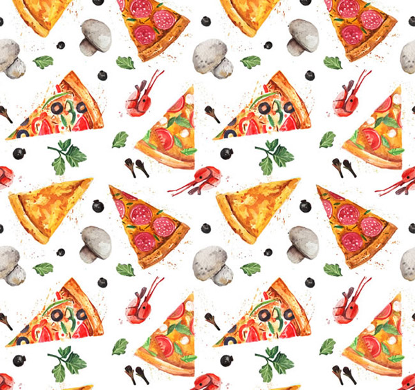 披萨和蘑菇背景