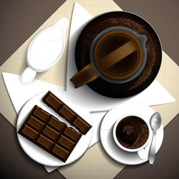 咖啡和巧克力矢量