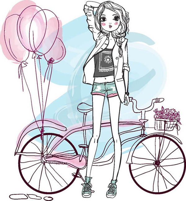 自行车与女孩漫画