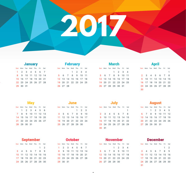 多边形2017日历