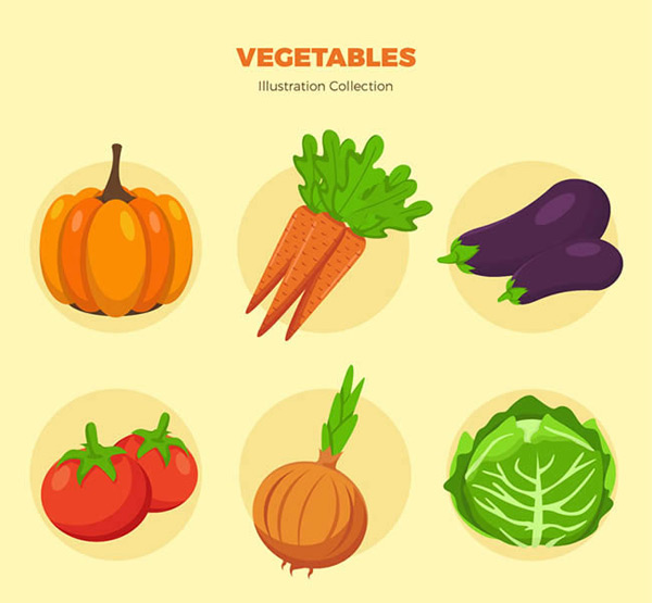 彩色蔬菜矢量图
