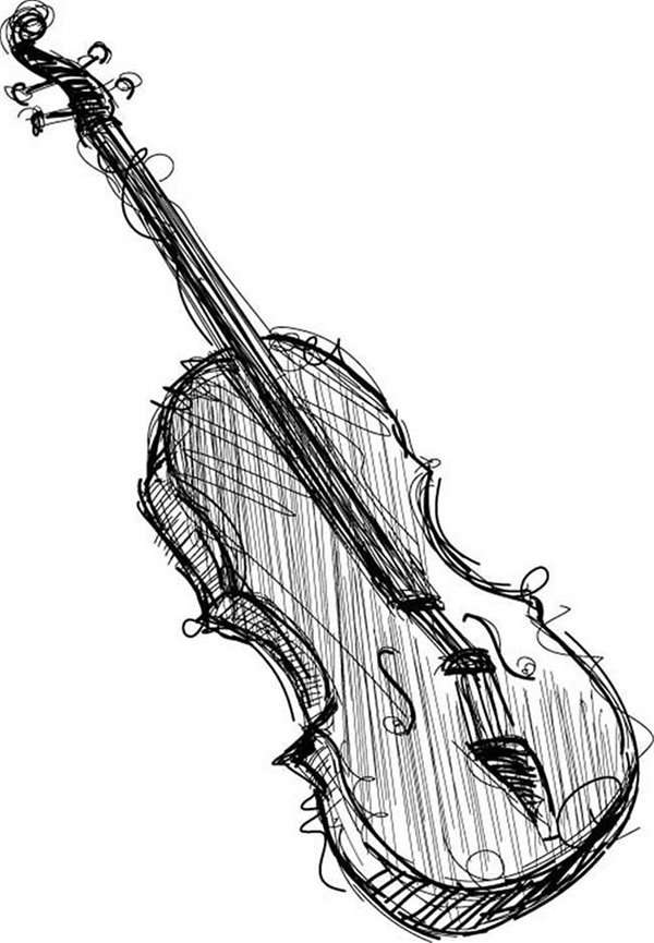 线条黑色小提琴