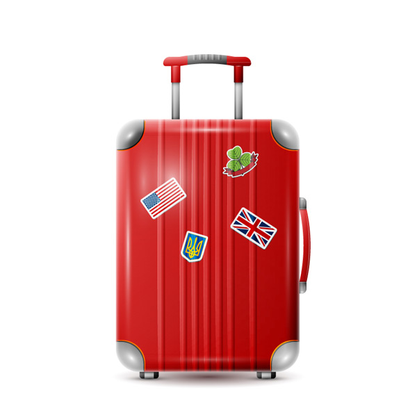 红色行李箱矢量