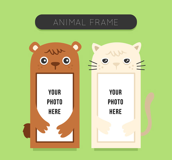 可爱动物照片框架