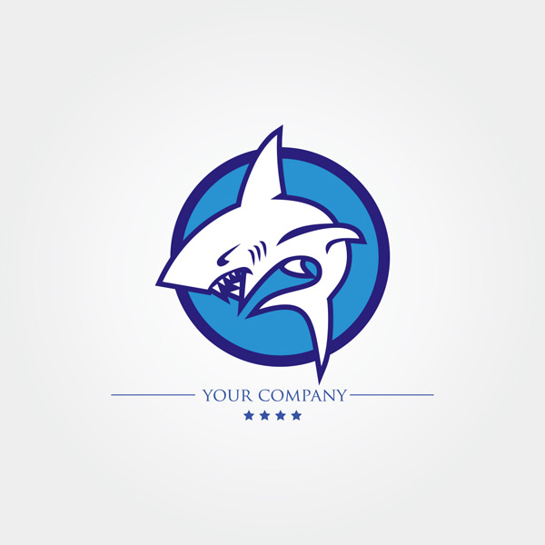 蓝色鲨鱼logo_素材中国sccnn.com