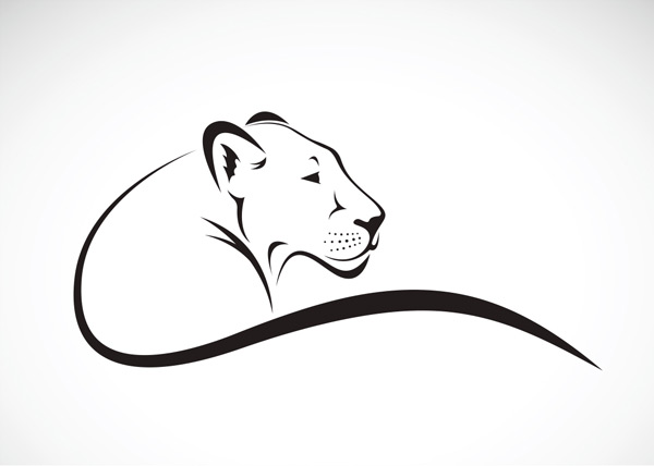 狮子,动物,黑色logo,可爱,自然,艺术,插图,绘画,图标,logo,矢量素材