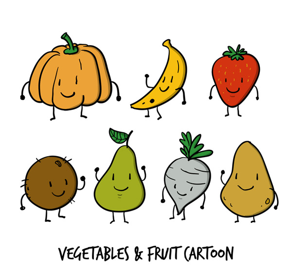 卡通蔬菜和水果