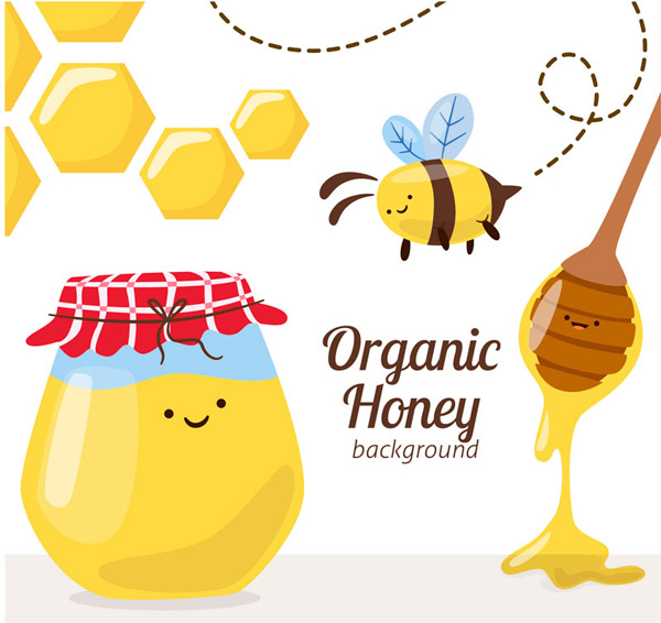 有机蜂蜜和蜜蜂