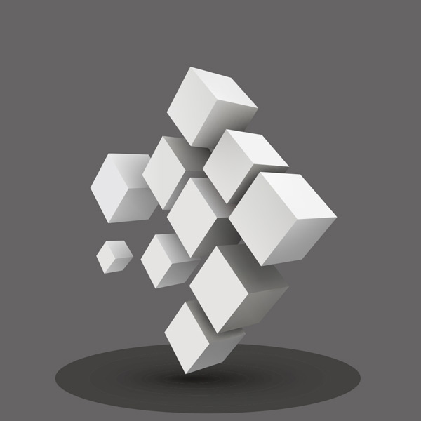 白色3d立方体