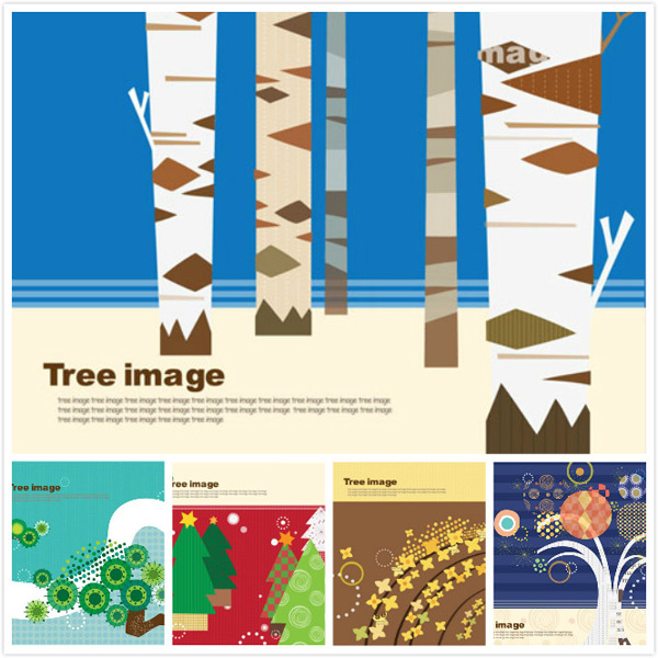 树木元素插画