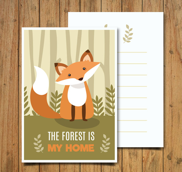 森林狐狸卡片