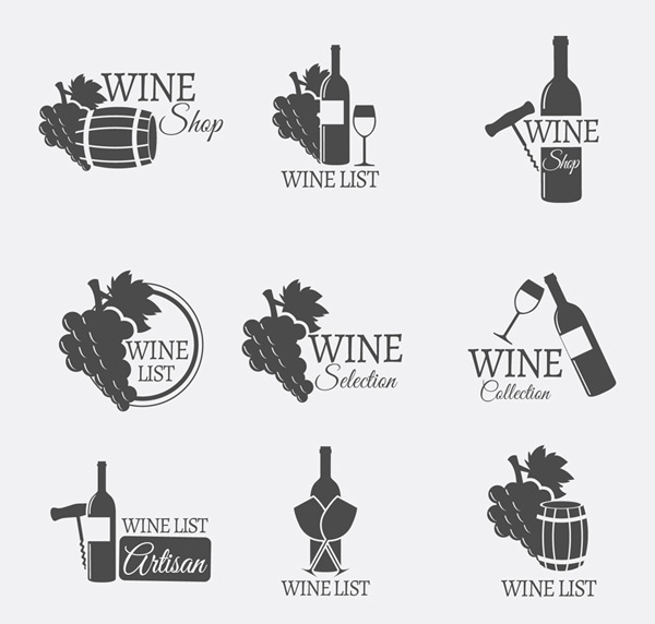 葡萄酒酒水单标志