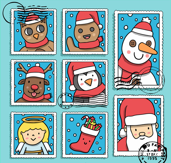 彩绘圣诞节邮票
