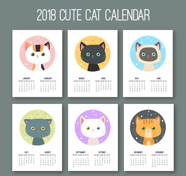 2018可爱猫咪年历